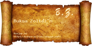 Buksa Zoltán névjegykártya
